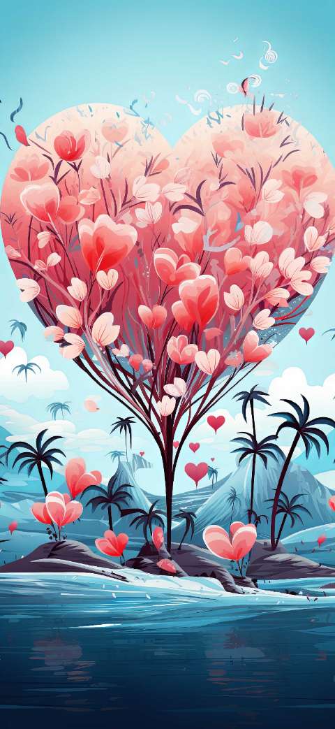 Preview for Heart-shaped-tree-digital-art-love-phone-template-a0f1a