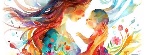 Preview for Mother And Child Watercolor Art Template