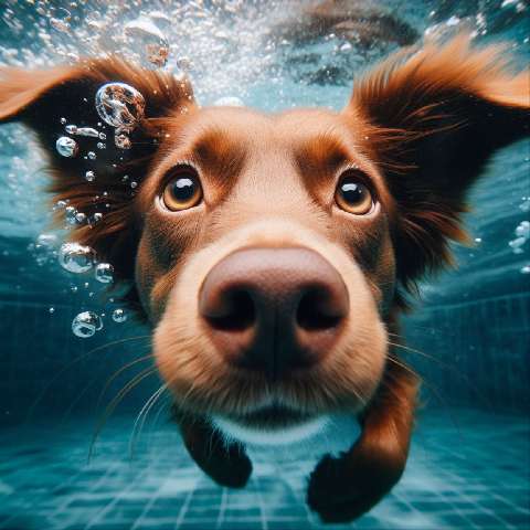 Preview for Dog Swimming In Pool Template