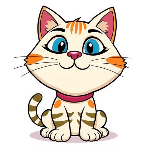 Preview for Cartoon-cat-illustration-design-aistickerstyle-template-7d007