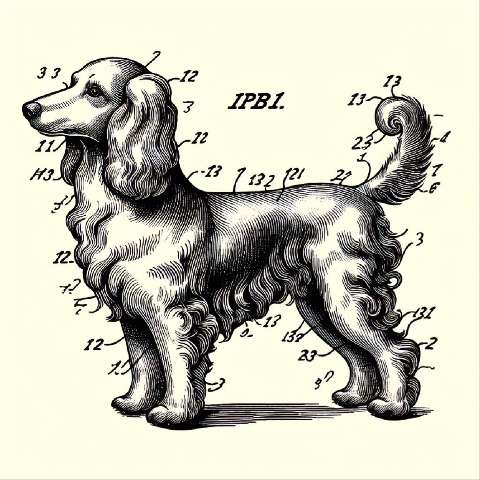 Preview for Patent Drawing Of A Cocker Spaniel Dog Template