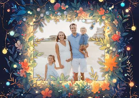 Preview for Family-portrait-floral-frame-christmas-frame-template-f4930