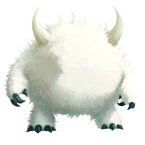 Preview for White-fantasy-creature-illustration-fuzzy-monster-template-c69b3