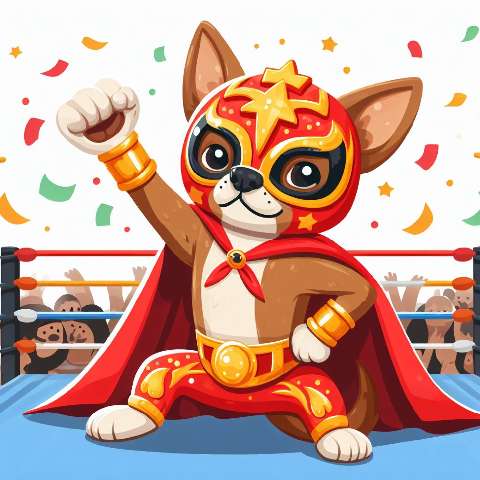 Preview for Cartoon Dog Wrestling Ring Design Template