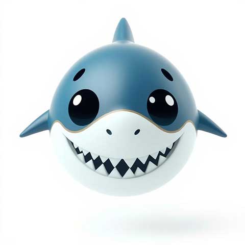 Preview for Cartoon-shark-figurine-aiemojianimals-template-fac21