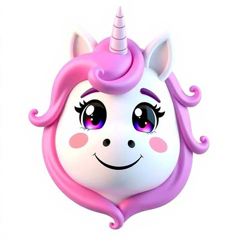 Preview for Cartoon-unicorn-illustration-aiemojianimals-template-62437