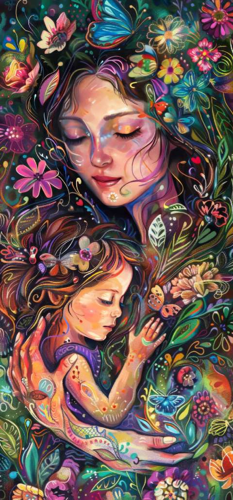 Preview for Mother-child-floral-art-mothers-day-template-d1fc8