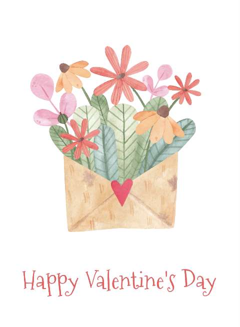 Preview for Valentines-day-flowers-envelope-template-d653b