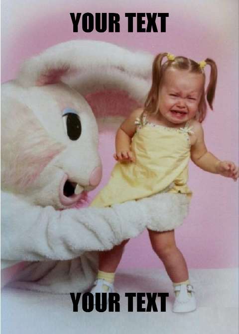 Preview for Crying Toddler With Easter Bunny Meme Template
