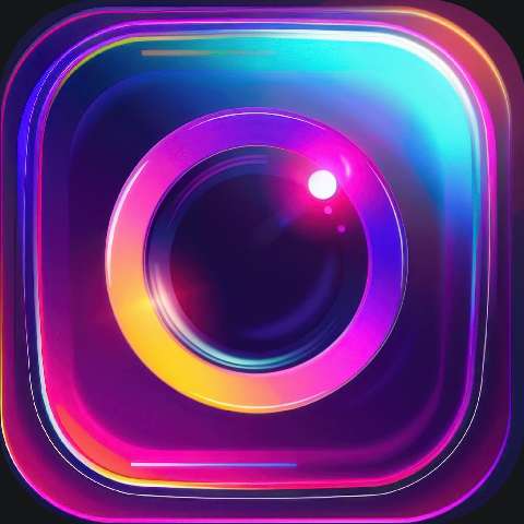 Preview for Neon Purple Camera Icon Template