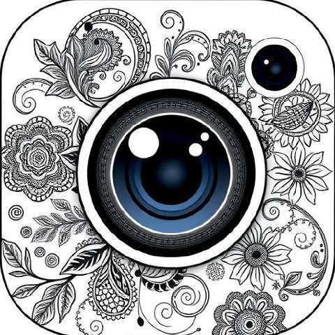 Preview for Floral-camera-lens-art-aiappiconstyle-template-b626a