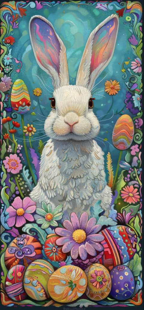 Preview for Easter-bunny-colorful-illustration-easter-phone-template-66c58