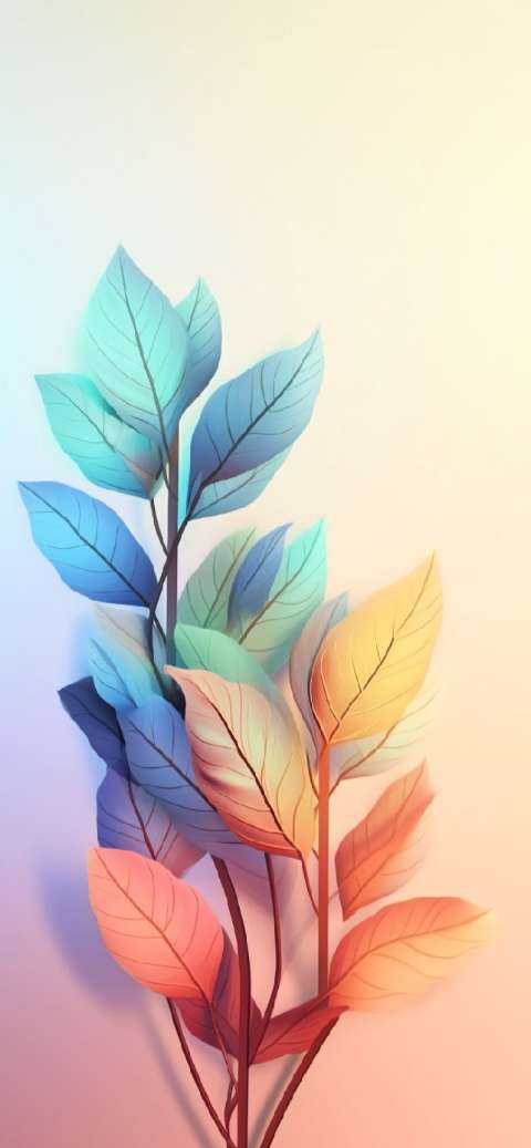 Preview for Colorful-leaves-digital-art-aiwallpaper-template-f8556