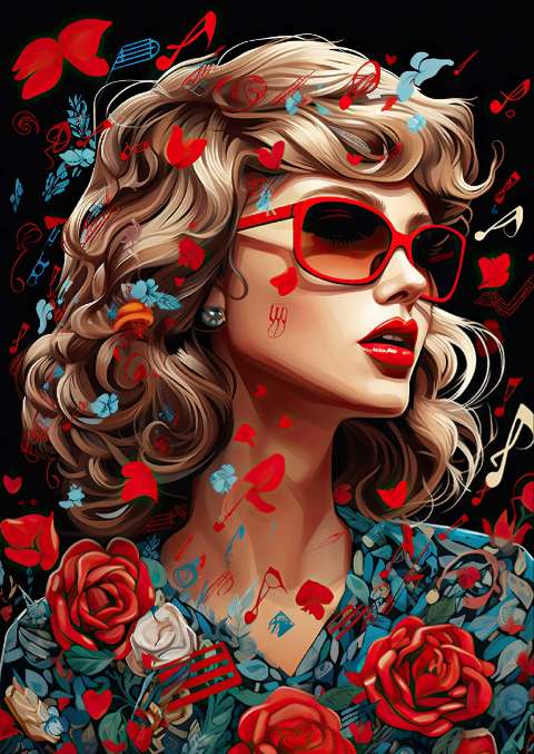 Preview for Vibrant-portrait-red-sunglasses-taylor-swift-template-44480