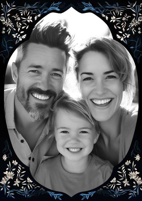 Preview for Family-portrait-floral-frame-christmas-frame-template-18b4c