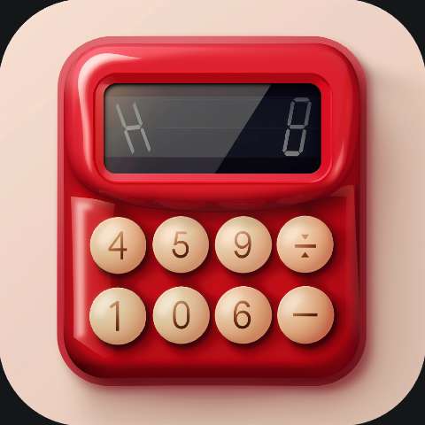 Preview for Red Calculator Icon Template