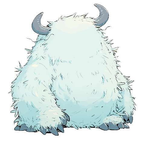 Preview for Fluffy-horned-creature-illustration-large-monster-template-31130