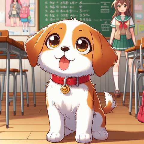 Preview for Cartoon Puppy In Classroom Design Template