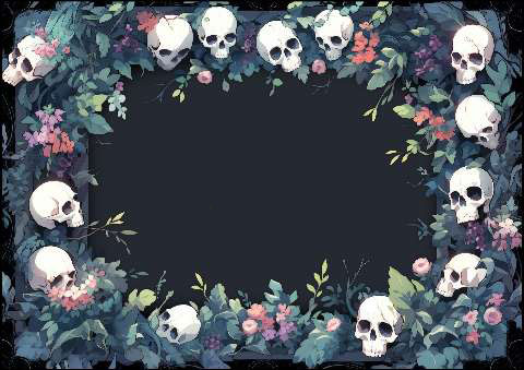 Preview for Floral-skull-frame-design-halloween-template-61b68