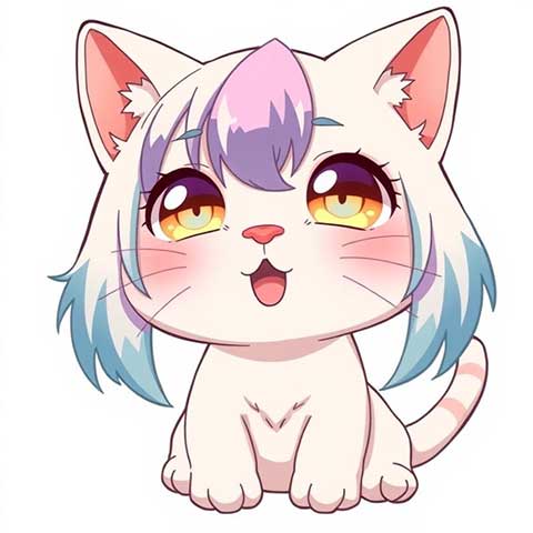 Preview for Cartoon-cat-illustration-aistickerstyle-template-390e4