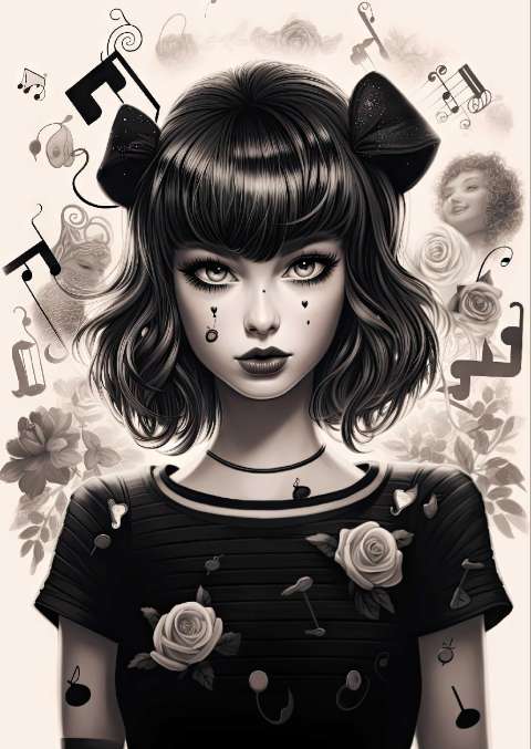 Preview for Gothic-girl-musical-illustration-taylor-swift-template-f4b96