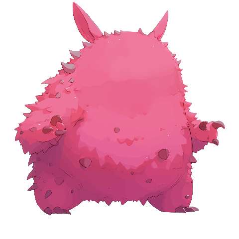 Preview for Pink-cartoon-creature-illustration-large-monster-template-b34e4