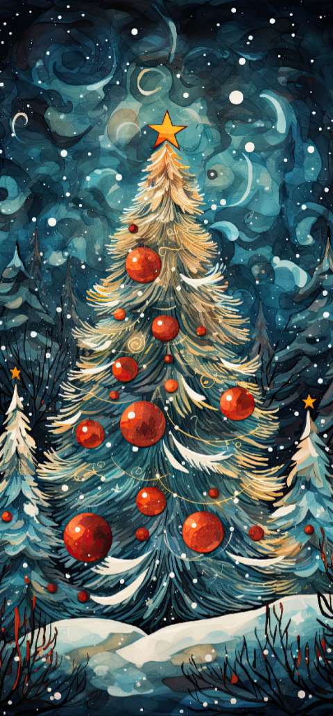 Preview for Christmas-tree-illustration-christmas-phone-template-32c6c