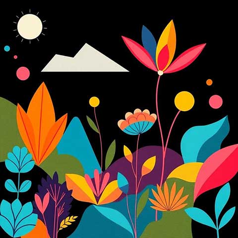 Preview for Vibrant-floral-landscape-illustration-aiartstyle-template-9934b