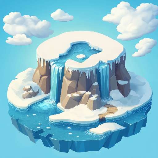Preview for Floating-island-waterfall-snow-frozen-tiny-template-126c4