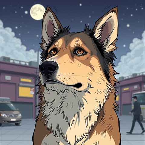 Preview for Dog-under-night-sky-illustration-aiold-template-dc515