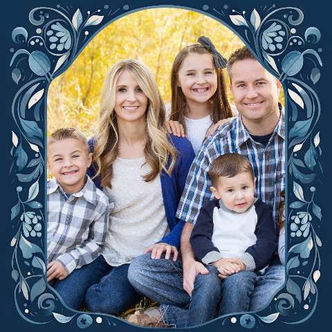 Preview for Family-portrait-autumn-floral-frame-christmas-frame-template-c580a