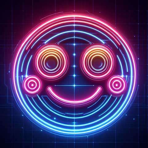 Preview for Neon-smiley-face-icon-aiemojistyles-template-ed7db