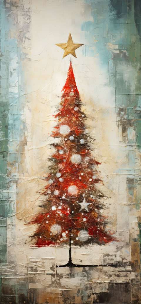 Preview for Abstract-christmas-tree-painting-christmas-phone-template-3b2c7