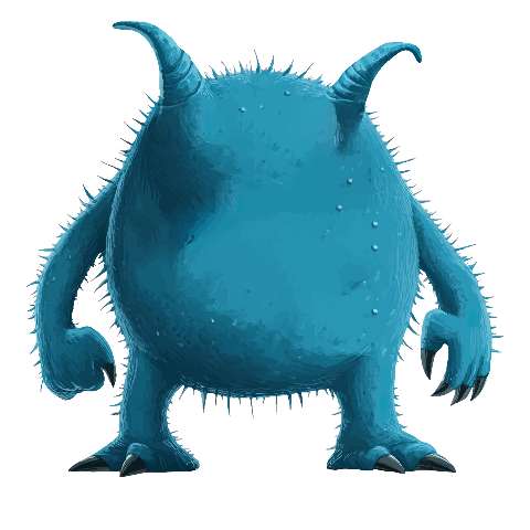 Preview for Blue-spiky-monster-character-ugly-monster-template-16da9