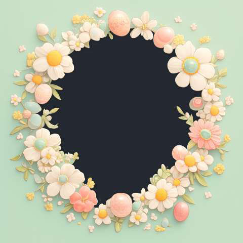 Preview for Easter-floral-wreath-template-easter-frame-8c040