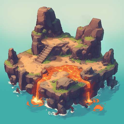 Preview for Volcanic-island-pixel-art-lava-tiny-template-c1fe2