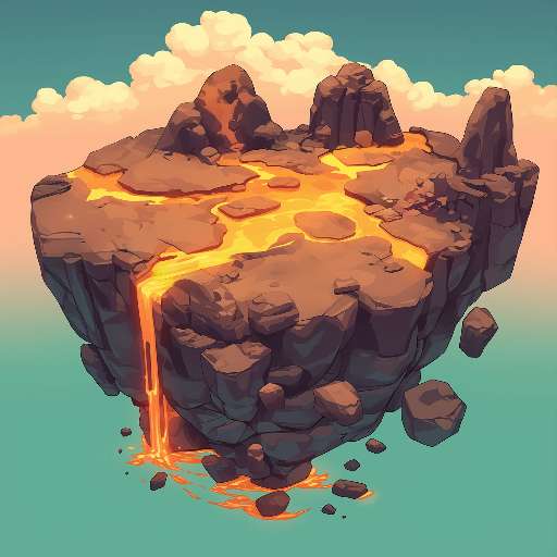 Preview for Floating-island-with-lava-lava-tiny-template-43f2e
