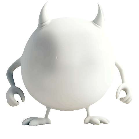 Preview for White-cartoon-character-horns-elemental-monster-template-8779a