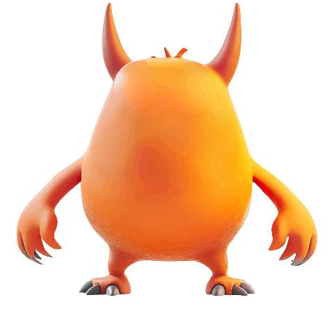 Preview for Orange-monster-character-design-smooth-monster-template-68af6