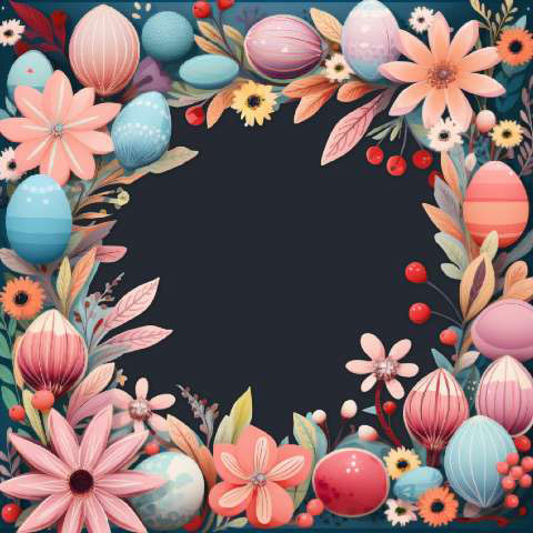 Preview for Easter-floral-frame-template-spring-1e67c