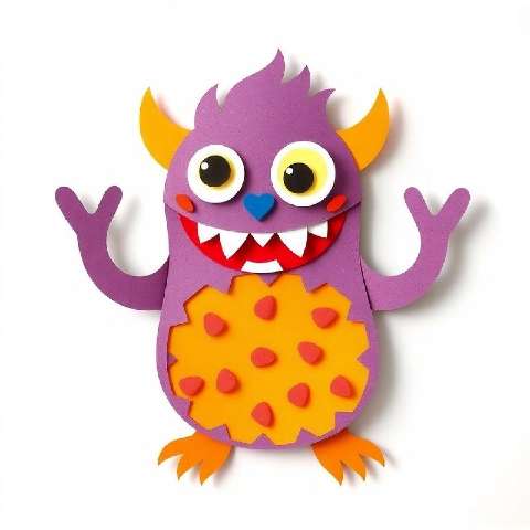 Preview for Purple-monster-paper-craft-aimonsterstyle-template-1767e