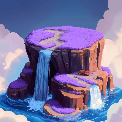 Preview for Floating-island-waterfall-art-colorful-tiny-template-edd57