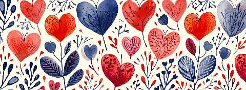 Preview for Heart-floral-pattern-illustration-valentines-facebook-template-60258