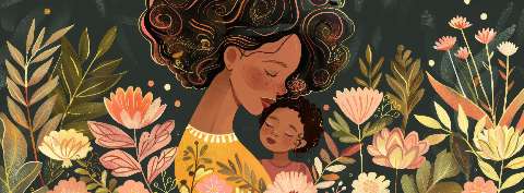 Preview for Mother And Child Floral Embrace Template