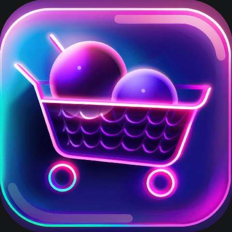 Preview for Neon Shopping Cart Icon Template