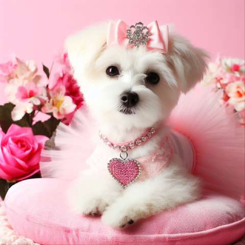 Preview for Cute-white-dog-pink-outfit-aifashion-template-e986b