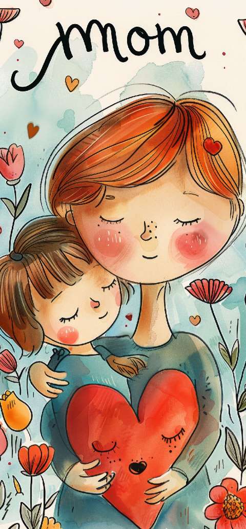 Preview for Mother-child-illustration-mothers-day-template-02394