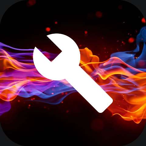 Preview for Wrench-icon-abstract-background-fire-icon-template-99ca6