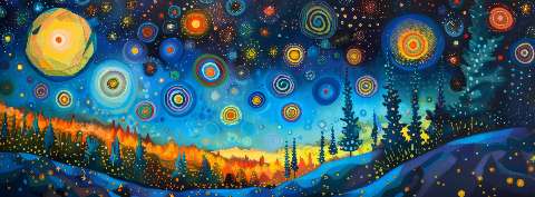 Preview for Vibrant Night Sky Landscape Template