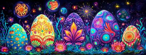 Preview for Cosmic-easter-eggs-garden-easter-facebook-template-7b20b